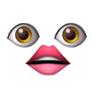 👄 mata, bibir, emoji, wajah, ekspresi telegram sticker