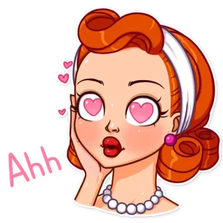 😍 Ahh! Dibujos animados, Mujer, Corazones, Amor, Lindo, Expresión telegram sticker