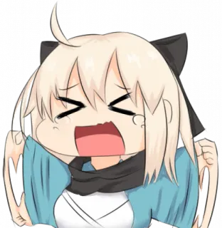 😣 anime, cartoon, emotion, frustrated, exasperated telegram sticker