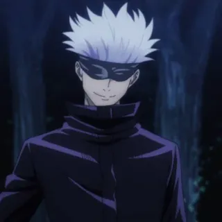 🥡 Gojo Satoru Jujutsu Kaisen anime, jujutsu kaisen, gojo satoru, sorcerer, blindfold, white hair telegram sticker