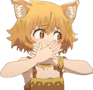 🙊 อนิเมะ, แมว, เขิน, อาย, น่ารัก, เด็กผู้ชาย telegram sticker