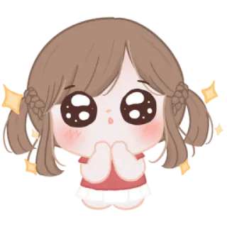 🧸 anime, girl, cute, cartoon, kawaii, sparkles whatsapp sticker