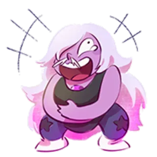 😂 Amethyst Steven Universe améthyste, pleurer, contrarié, Steven Universe, dessin animé, violet whatsapp sticker