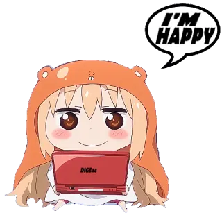 😺 Umaru Doma Himouto! Umaru-chan I'M HAPPY Animé, Dessin animé, Joyeux, Chibi, Umaru whatsapp sticker
