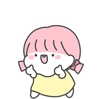 👍 süß, Mädchen, Cartoon, Daumen hoch, positiv, kawaii telegram sticker