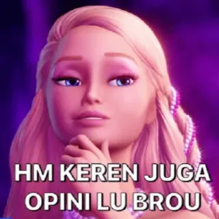 😆 HM KEREN JUGA
OPINI LU BROU Barbie, Meme, Lucu, Opini, Indonesia telegram sticker