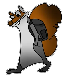 🚶 Eichhörnchen, Cartoon, Tier, lustig telegram sticker