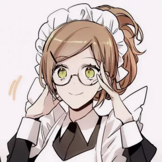 💸 anime, maid, glasses, character, cute, cartoon telegram sticker
