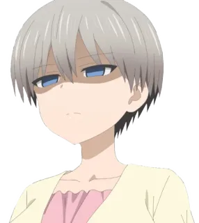 😑 Uzaki Hana Uzaki-chan Wants to Hang Out! аниме, мило, девушка, Узаки, Узакичан, выражение telegram sticker