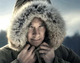 🤗 person, hood, winter, coat, fur telegram sticker