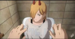 ☄ Power Chainsaw Man 76.1 anime, manga, toilet, bathroom, power, chainsaw man telegram sticker