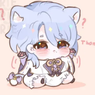 🍥 Thom anime, cartoon, cat ears, chibi, cute, kawaii, manga telegram sticker