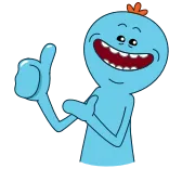 👍 Mr. Meeseeks Rick and Morty Mr. Meeseeks, Rick y Morty, Dibujos animados, Divertido, Animación telegram sticker
