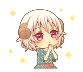 🙏 Anime, Chibi, Kawaii, Fofo, Desenho animado, Menina, Brilho telegram sticker