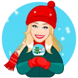 ❄️ Christmas, winter, snow, snow globe, holiday, woman, cartoon telegram sticker