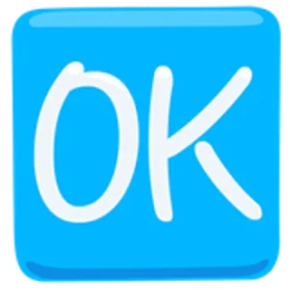 🆗 OK ok, zgoda, akceptacja, niebieski, biały telegram sticker