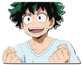😆 Izuku Midoriya My Hero Academia My Hero Academia, anime, Midoriya, Izuku, character, smile, happy whatsapp sticker