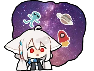 ◾️ Anime, Kawaii, Sticker, Vũ trụ, Người ngoài hành tinh, Hành tinh, Tên lửa telegram sticker