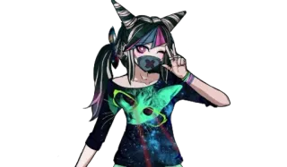 😷 Ibuki Mioda Danganronpa Ibuki Mioda, Danganronpa, Anime, Friedenszeichen telegram sticker