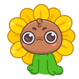 😝 tournesol, mignon, plante, fleur, dessin animé telegram sticker