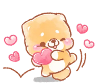 ❤️ cute, bear, animal, heart, love, cartoon, sticker whatsapp sticker