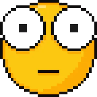😊 Эмодзи, Пиксель арт, В шоке, Удивлен, Удивлённый, Лицо telegram sticker