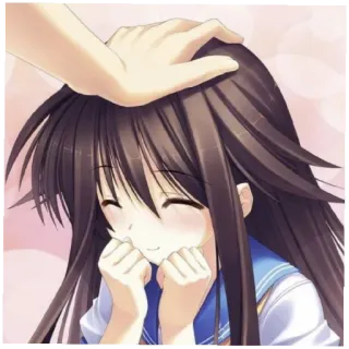 🥰 Anime, Garota, Afago na cabeça, Sorriso telegram sticker