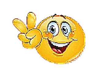 ✌️ 表情符号, 和平, 积极, 黄色, 脸, 微笑 telegram sticker