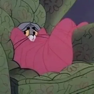 😥 gato, desenho animado, embrulhado, triste, sofá, animal, animal de estimação telegram sticker