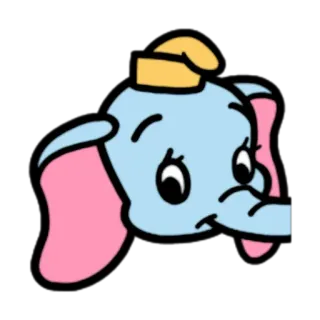 😶 Dumbo 덤보, 코끼리, 디즈니, 만화, 동물, 귀여운, 캐릭터 telegram sticker