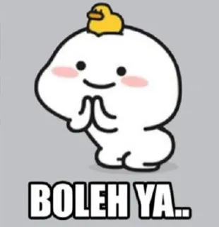 🌷 BOLEH YA.. การ์ตูน, น่ารัก, สติกเกอร์, คำขอ, อ้อนวอน telegram sticker