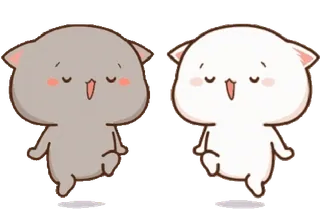 😃 Katze, süß, laufend, kawaii, Aufkleber whatsapp sticker