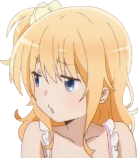 💛 애니메이션, 소녀, 금발 머리, 귀여운, 만화 telegram sticker