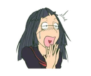 😱 fille anime, choquée, uniforme scolaire, en pleurs, dessin animé whatsapp sticker