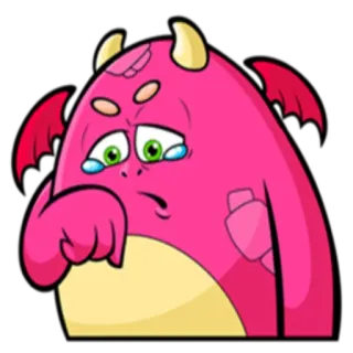 😢 monster, kartun, sedih, menangis, imut, iblis telegram sticker