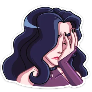 😒 wanita, facepalm, sedih, kecewa, kartun telegram sticker