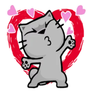 😘 cat, heart, love, kiss, sticker telegram sticker