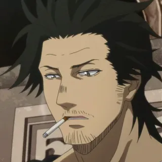🚬 Anime, Rauchen, Zigarette, Mann, Cartoon, Gesichtsbehaarung whatsapp sticker