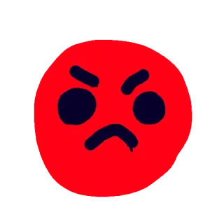 😡 生气, 红色, 脸, 表情符号, 沮丧, 恼火 telegram sticker
