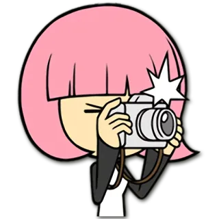 📷 photography, camera, cartoon, girl, taking pictures telegram sticker