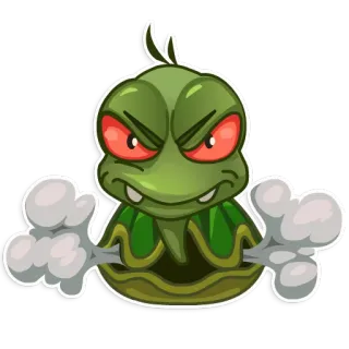 😡 wütend, Cartoon, Monster, grün, Augen telegram sticker