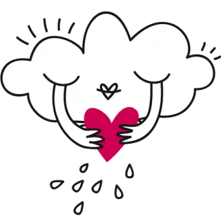 😔 облако, сердце, любовь, мультфильм telegram sticker
