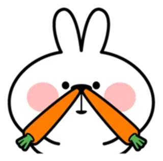🥕 rabbit, bunny, carrot, animal, cute, illustration, cartoon, sticker telegram sticker