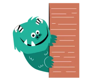 🙄 mostro, cartone animato, personaggio, muro, divertente, carino telegram sticker