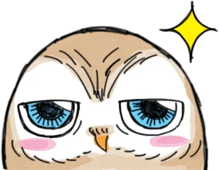 🙄 сова, птица, мультик, животное, милый, эмодзи telegram sticker
