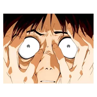 🔷 Shinji Ikari Neon Genesis Evangelion anime, nervoso, angosciato, Evangelion telegram sticker