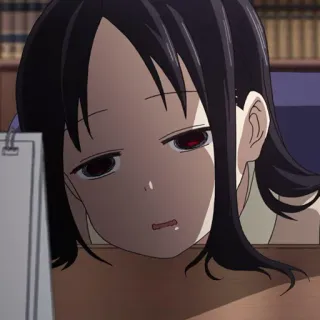 ❤️ Kaguya Shinomiya Kaguya-sama: Love Is War Аниме, скучно, устал, Кагуя Синомия, Кагуя-сама: Любовь как война, школа, Манга telegram sticker