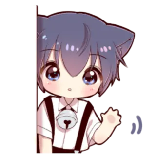 🍓 Anime, Gato, Menino, Bonito, Kawaii, Adesivo telegram sticker