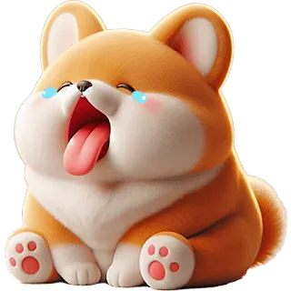 😭 cachorro, corgi, fofo, língua, animal, animal de estimação telegram sticker