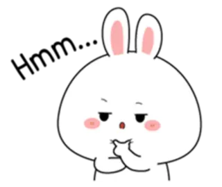 😅 lapin, lapinou, mignon, expression, dessin animé, autocollant telegram sticker